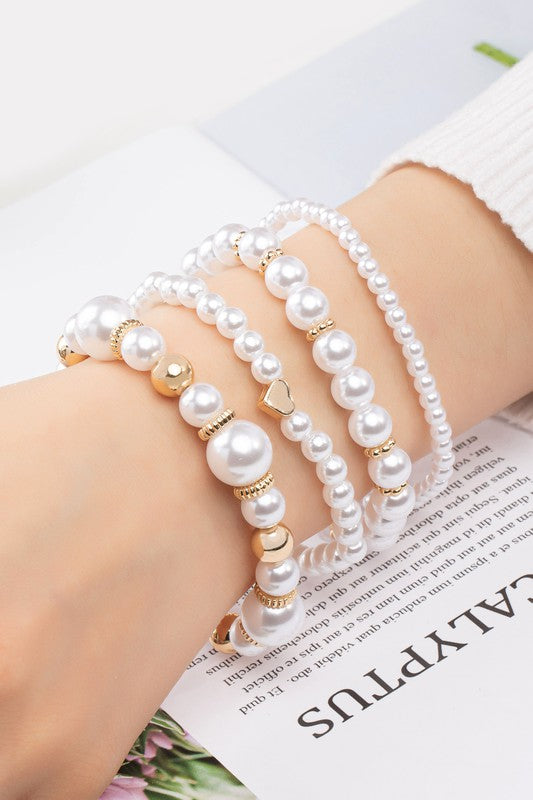 Pearl Stretch Bracelet Set