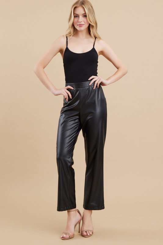 Kayce Faux Leather Flare Pants