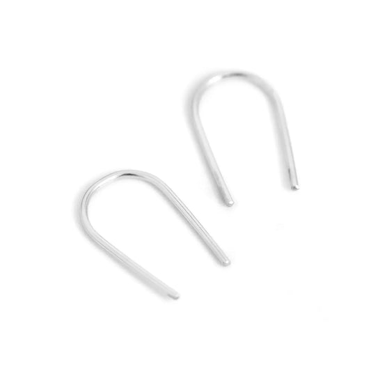 Open Arc Earrings-Silver