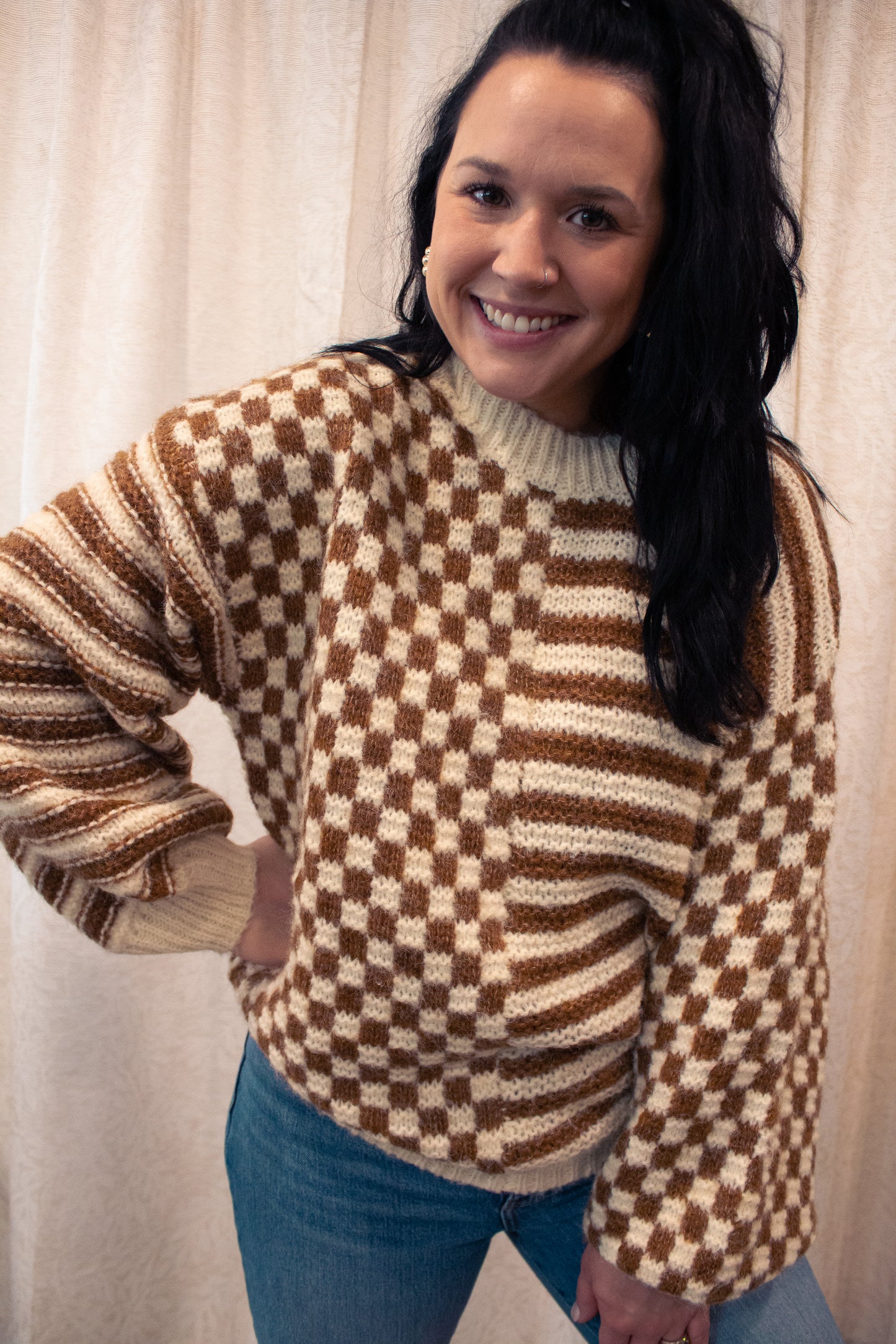 Lawton Checker Block Sweater