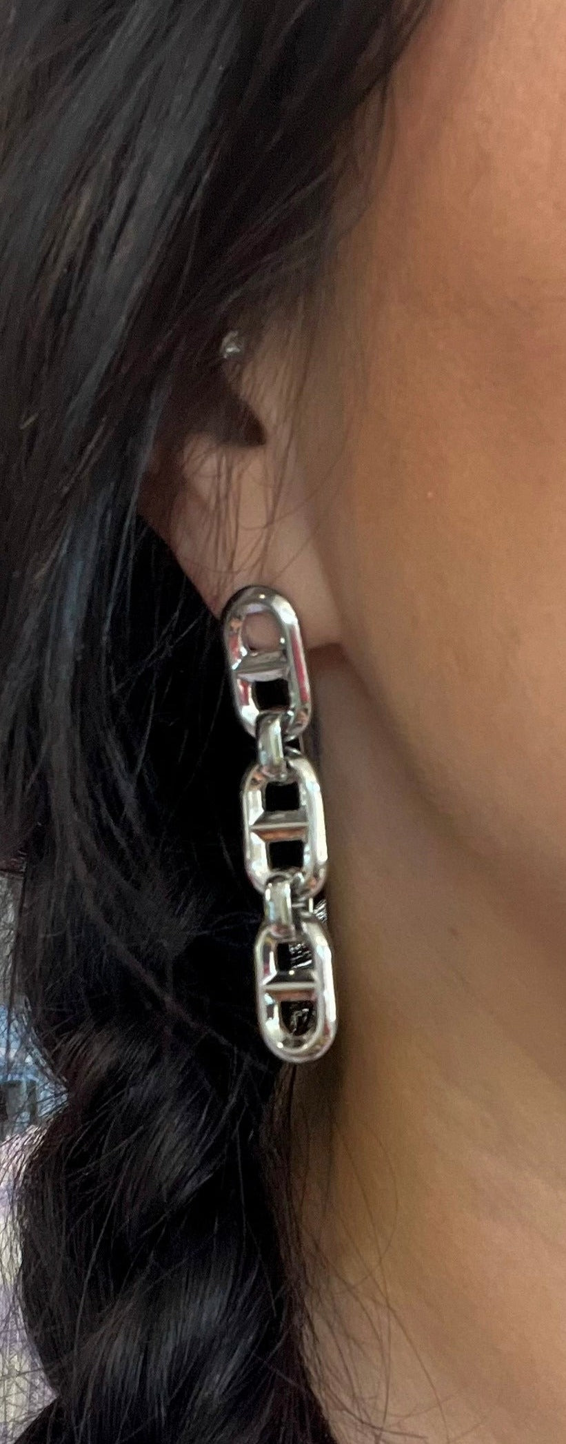 Mariner Chain Dangle Earrings-Silver