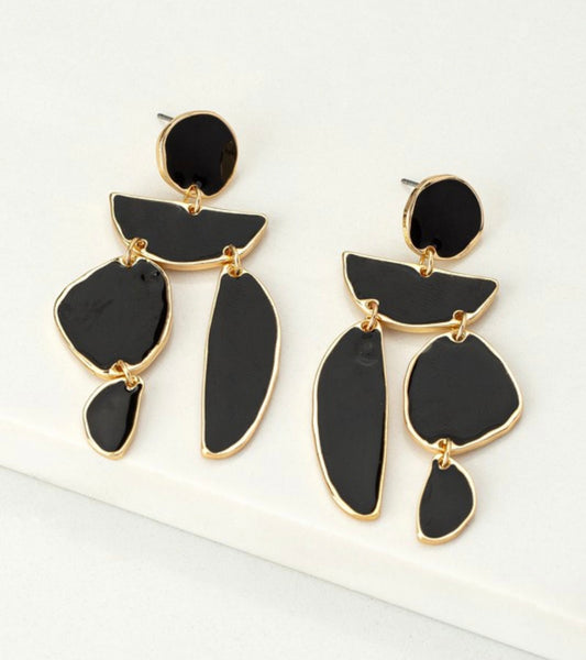 Sofia Dangle Earrings - Black